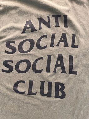 Anti Social Social Club Olive Army Green Tee with Black Logo